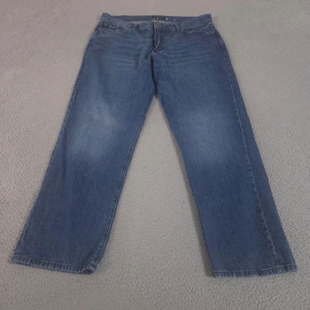 Lucky‎ Brand Jeans Mens 38x32 Blue 363 Vintage Straight Cotton Linen Denim Pants